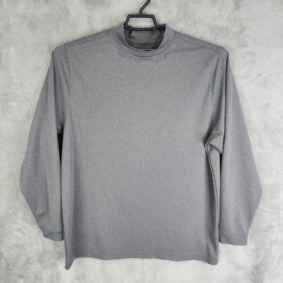 Mens Gray Roundtree & Yorke Performance Shirt Mock Neck Long Sleeve Size L - Picture 2 of 8
